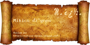 Mikics Ágnes névjegykártya