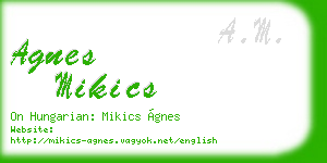 agnes mikics business card