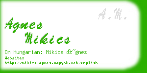 agnes mikics business card